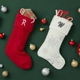 thumbnail image 2 of Personalization Mall Cozy Cable Knit Embroidered Initial Stocking, Red, 2 of 3