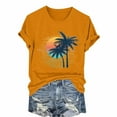 thumbnail image 5 of Tittly T Shirts for Women Graphic Tees Women's Loose Printed Short Sleeved Shirt Summer Casual Cotton Short Sleeved Shirt Tshirts Shirts Spring Tops for Women Orange 4XL, 5 of 6