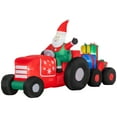 thumbnail image 2 of Outsunny 9ft Christmas Inflatables Outdoor Decorations Santa Claus Driving Trailer with Colorful Gift Boxes, Blow-Up LED Yard Christmas Decor for Lawn Garden Party, 2 of 9