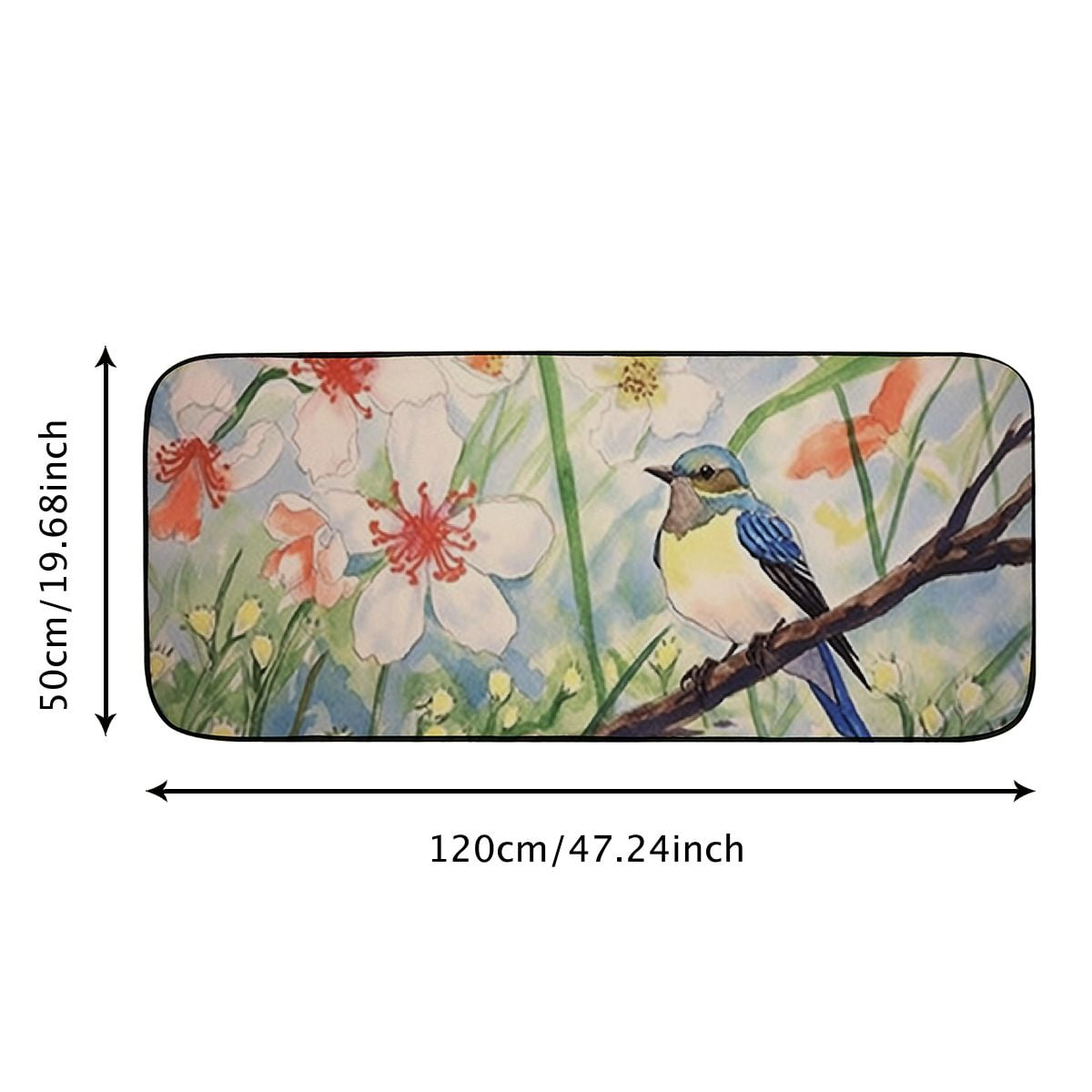 PHYHOO Bird &amp; Door Mat Decorative Door Mat, Door Mat with Non-Slip Rubber Backing, Easy Cleaning, Traps Dirt, Rug for Entry, Patio, Garage 19.68*47.24 in