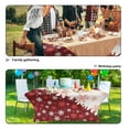 thumbnail image 5 of TSOVTHRID Snowflake Red Print Tablecloth for 6ft Fitted Stretch Table Cloth Wrinkle Resistant Rectangle Table Cover for Party, Wedding, Birthday Christmas Decor, 5 of 7