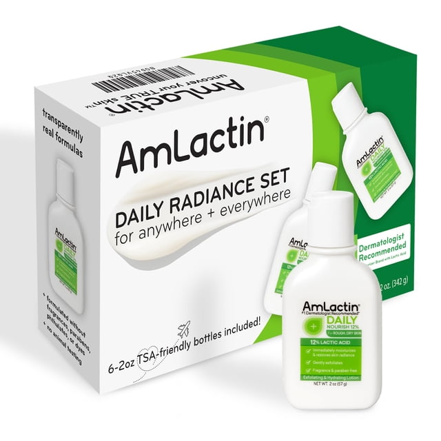 Loción corporal AmLactin Daily Nourish 12% con botellas de 2 onzas (paquete de 6)
