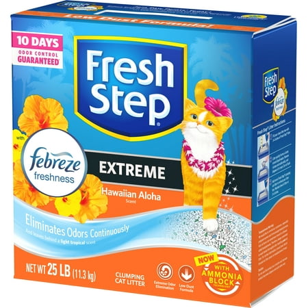 Fresh Step Scented Litter with the Power of Febreze, Clumping Cat Litter - Hawaiian Aloha, 25 (The Best Cat Litter For Odor Control)