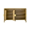 thumbnail image 4 of Euroco 57.5" Sideboard Buffet Cabinet with Storage, Modern Coffee Bar Cabinet with Adjustable Shelves, Aluminum Handles,Back-of-Door Storage Racks & Side Hooks for Living Room,Dining Room,Natural, 4 of 9