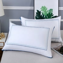 Harliver Luxury Comfy Hotel Collection Bed Pillows for Sleeping, Firm Standard Size, Gusseted Cooling Side Mesh Design with Down Alternative Filling for Back, Stomach or Side Sleepers