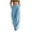 06-Light Blue, variant on Women Linen Straight Leg Harem Pants Elastic Waist Loose Baggy Pants With Side Pockets