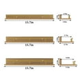 thumbnail image 4 of 3 Pack 16 Inch Floating Wall Shelves with Gold Metal Guardrail, Wall Mounted Shelf for Bedroom Bathroom Kitchen Living Room, Different Sizes, 4 of 6