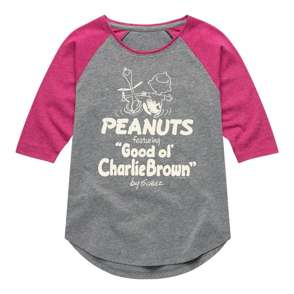 Peanuts - Good ol' Charlie Brown - Toddler & Youth Girls Raglan Graphic T-Shirt