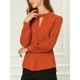 thumbnail image 2 of Dde San Patricio profesional Blusas de gade manlarcon cuello alto elegante pamujer Rojo marrón M, 2 of 6