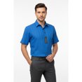 thumbnail image 3 of Men Short Sleeves Sport Shirt by BASSIRI Light Weight Soft Microfiber 60071 Blue, 3 of 4