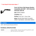 thumbnail image 2 of Front Left Driver Side Bumper Bracket - Compatible with 2007 - 2010 Chevy Silverado 2500 HD 2008 2009, 2 of 2