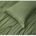 thumbnail image 6 of Chezmoi Collection Cliff 3-Piece Lightweight Cooling Comforter Set, Oversized King, Rayon Derived from Bamboo & Polyester Blended, Soft Breathable Bedding for Hot Sleepers, Olive Green, 6 of 9