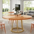 Tribesigns Round Dining Table for 4 People, 47 inch Kitchen Table Large