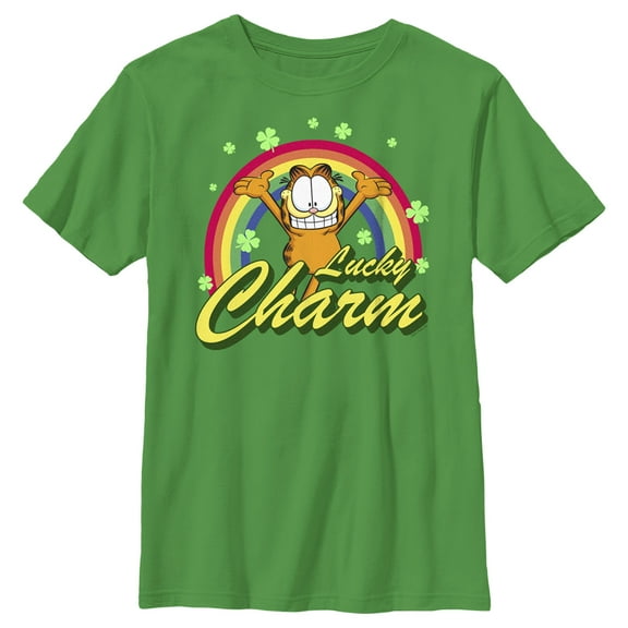 Boy's Garfield St. Patrick's Day Lucky Charm  Graphic T-Shirt