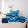 thumbnail image 6 of Homewish Blue Rugby Helmet Twin Bedding Sets 7-Piece for Boys, Est Sleep Sport Bedding Comforter Set, Cartoon Football Theme Reversible Sheet Sets, Lightweight Room Decor, 6 of 8