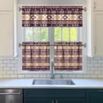 thumbnail image 3 of Boho Kitchen Curtains for Windows – Rustic Tribal Floral Print Cafe Curtains, Vintage Bohemian Geometric Panels for Home Décor, 3 of 6