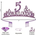 thumbnail image 2 of Meant2Tobe | 5Th Birthday Gifts For Girls5Th Birthday Tiara And Sash Purple5Th, 2 of 7