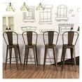thumbnail image 4 of Drevy Metal Bar stools Set of 4, with Removable Back, 30'' Bar Height Stools with Rubber Feet, Stylish and Modern Chairs, for Kitchen, Dining Rooms, and Side Bar (Gun-Update, 30''), 4 of 5