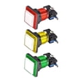 thumbnail image 4 of Juego de botón pulsador 34x34 cuadrado interruptor iluminado LED de 12V con microinterruptor para arcade de video 5 colores 5 piezas, 4 of 5