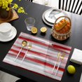 thumbnail image 3 of Red Pink Gray Stripes Placemats Set of 4, Modern Abstract Minimalist Retro Placemats for Dining Table, Place Mats for Kitchen Tabletop, Waterproof Wipeable Dining Table Mats Set, 3 of 9
