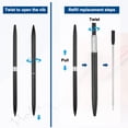 thumbnail image 4 of Uxcell Slim Metal Ballpoint Pen, 12Pcs Black Ink 1mm Medium Point Pen Metallic Retractable Lightweight Smooth Writing Pens for Business Office Wedding Guest Book, Black, 4 of 7