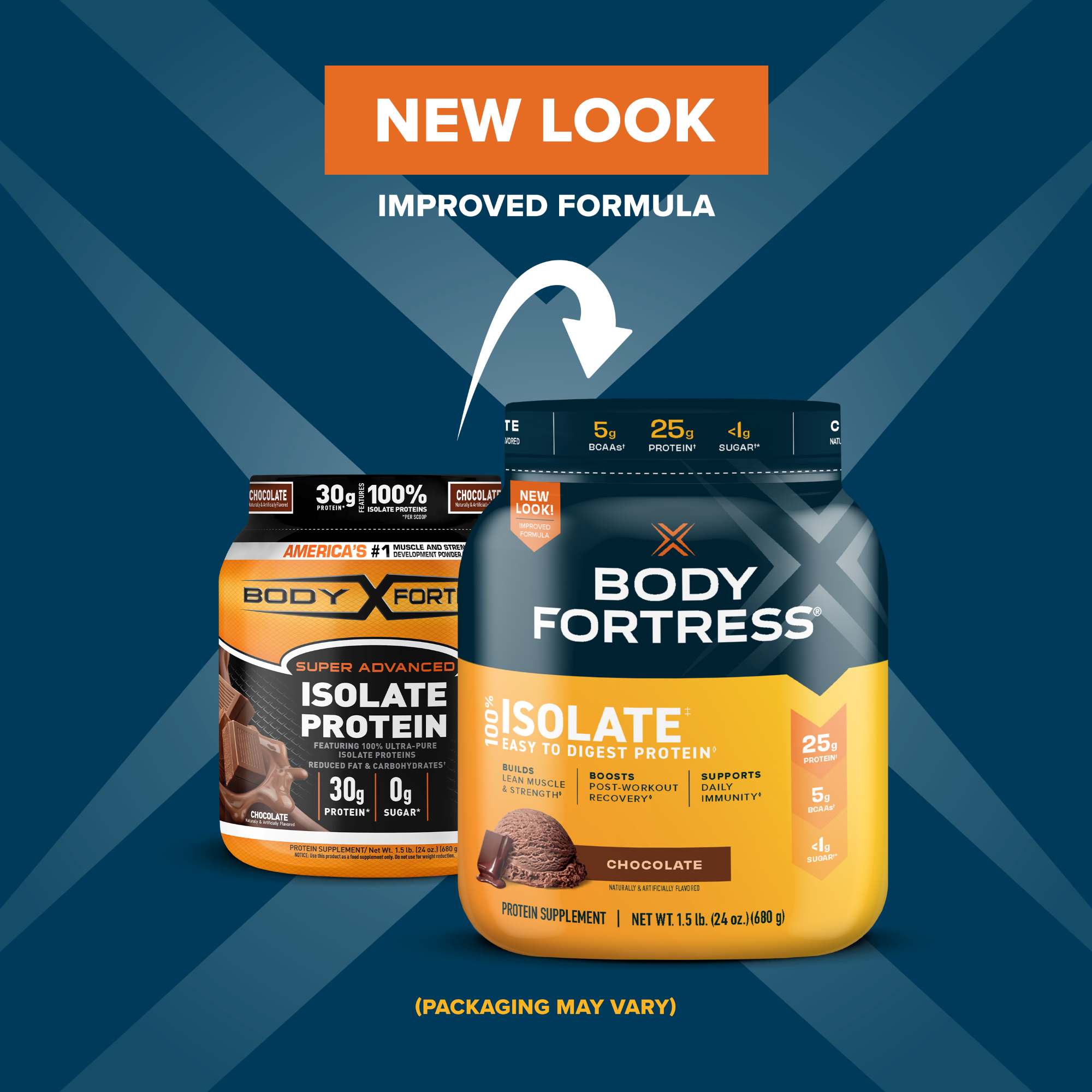 Body Fortress 100% Isolate Easy-to-Digest Protein Powder, Chocolate, 1.5lbs - image 2 of 8
