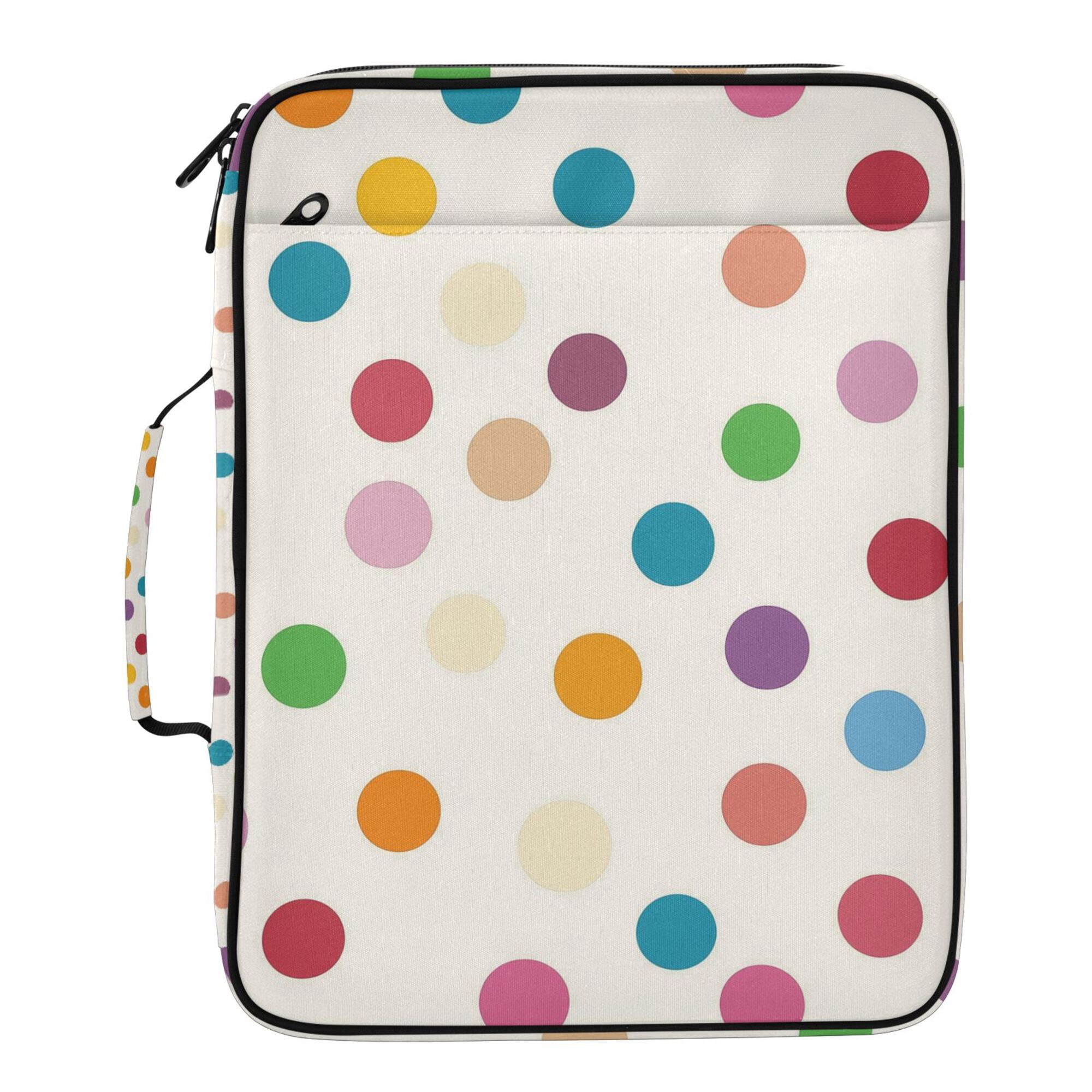 FORMRS Accordion File Folder A4 Size 7-Pocket Expanding Document Organizer Bag with 3 Ring Binder, Polka Dot