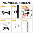 thumbnail image 6 of ANQIDI 7 Layer Rotating Hat Display Metal Floor Stand Hat Rack Adjustable Hat Display Stand w/4 Wheel (Black), 6 of 12