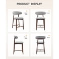 thumbnail image 2 of EOP Upholstered Counter Height Bar Stools with Back, Modern Kitchen Island Stools, Wood Leg Bar Chairs for Kitchen Island, Dining Room, or Bar Counter, Light Gray, 2 of 7