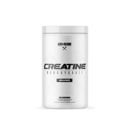 Axe & Sledge Basics Creatine | Unflavored, Enhances Strength & Performance, Increases Lean Body Mass | Pure Creatine Monohydrate, No Fillers or Artificial Substances | 100 Servings