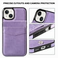 thumbnail image 5 of VENINGO Wallet Case for iPhone 13 & iPhone 14 with Card Holder Slots PU Leather Kickstand Magnetic Lock Lightweight Shockproof Full Body Protective Cover for iPhone 13 & iPhone 14, Purple, 5 of 8