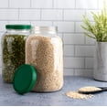 thumbnail image 3 of 2 Pack, 1 Gallon Mason Jar, Glass Jar Wide Mouth with Green Plastic Lid, Container for Storing Dry Foods, Spices, Pasta, Legumes and Pet Food, Airtight Kitchen Storage, 3 of 3