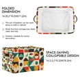 thumbnail image 2 of Yayeee Canvas Storage Basket with Handles for Shelves Fabric Bins Closet Organizer, Beige Geometric, 2 of 8