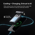 thumbnail image 3 of JISULIFE Portable Handheld Fan Ultra2, 9000mAh Max 25 Hrs, 5 IN 1, 100 Speed Turbo Fan Rechargeable 18W Power Bank with Flashlight, Metal Shell Multi-Function Travel Essentials Gifts for Men-Grey, 3 of 8