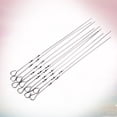 thumbnail image 3 of 10PCS 38CM Size Stainless Steel Baking Pin Barbecue Flat Shape Barbecue Use Needle(Silver), 3 of 4