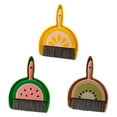 thumbnail image 7 of Sylvtty 2Pcs/Set Broom Dustpan Set Fruit Pattern Small Portable Soft Bristles Keyboards Desktops Corners Mini Cleaning Set, 7 of 7