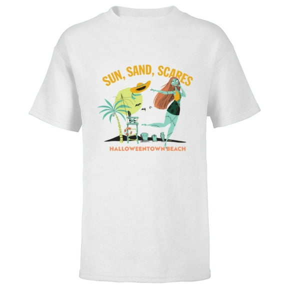 Disney The Nightmare Before Christmas Sun Sand Scares Beach - Short Sleeve T-Shirt for Kids - Customized-White