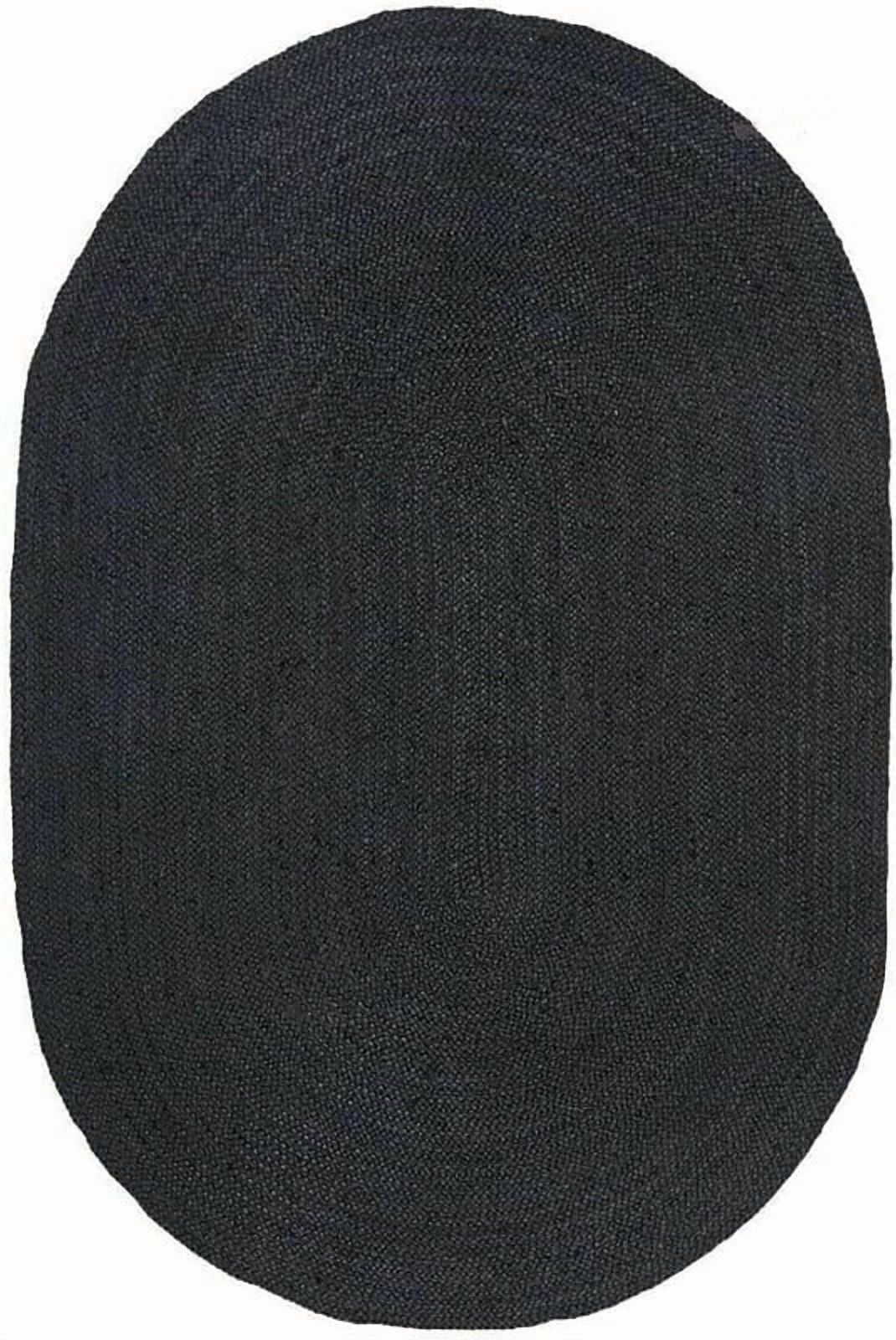 8x11 Ft Oval Black Jute Area Rug, Hand-Woven, Reversible, Farmhouse Boho Style, Durable & Pet-Friendly Rug for Living Room, Dining Room, and Bedroom