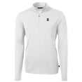 thumbnail image 2 of Men's Cutter & Buck White Detroit Tigers Virtue Eco Pique Quarter-Zip Jacket, 2 of 3