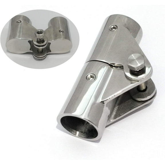 ABCISI 316SS Boat Tube Connector,Boat Rail Fittings Folding Swivel Connector for 7/8INCH O.D. Tube/Pipe of Marine Boat Yacht