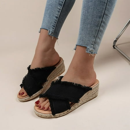 

Summer Fashion Women s Wedge Slippers Peep Toe Thick Bottom Sandals