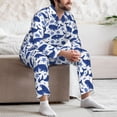 thumbnail image 7 of Naloa Whale Men’s Pajamas Set - Long Sleeve Button Down Sleep Shirt and Pajama Bottoms Sleepwear Set-X-Large, 7 of 7