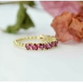 thumbnail image 2 of Silverstar Gems 1.50Ct Heart Cut Pink Cubic Zirconia Wedding Band Ring 14k Yellow Gold Finish, 2 of 3