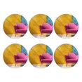 thumbnail image 2 of Gaeub Bright Pink Chair Print 6 Pcs Leather Coasters for Drinks ,Drink Coasters Sets,Drink Table Cup Coasters for Living Room Kitchen Coffee Decor,Round Shape, 2 of 7