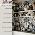 thumbnail image 4 of S4Sassy Peel and Stick Walls Covering, Tropical Banana Tree Print Removable Wall Wrap - Blue Instant Wall Mural for Bathroom, Laundry Room, Closet Interior - Self-Adhesive Wallpaper Vinyl - 25"x120", 4 of 8