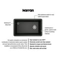 thumbnail image 3 of Karran QU-670 Undermount Quartz Composite 32 in. Single Bowl Kitchen Sink in Black, 3 of 5