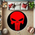 thumbnail image 3 of Skull Rug, Punisher Rug, Red Skull Carpet, Cool Floor Mat, Gamer Room Decor, Man Cave Rug (5.57 feet / 67 inc / 170 cm), 3 of 8