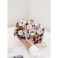 thumbnail image 2 of REMANLAND Women's Sequin 3D Flower Evening Clutch with Crossbody Chain, Black, 2 of 8