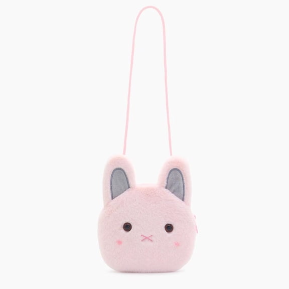 Small Plush Rabbit Crossbody Bag, Cute Cartoon Shoulder Purse with Adjustable Strap and Zipper Pocket