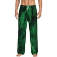 thumbnail image 2 of Kdxio Green Leave Fern Print Men's Sleep Pajama Pant Lounge Pants with Pockets, 2 of 8